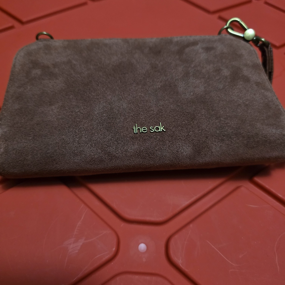 The Sak Brown Suede Multicolor Wristlet Phone Holder